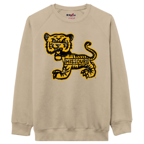 Retro Standing Tiger Beige Crew