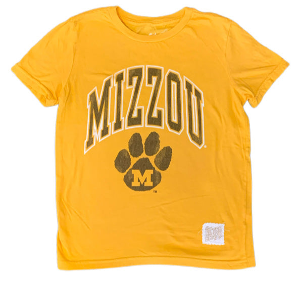 Youth Gold Mizzou Tiger Paw Tee