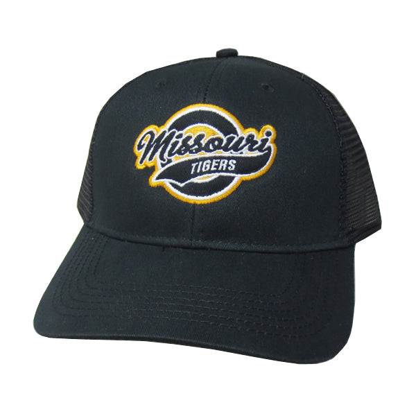 Script Missouri Tigers Black Trucker Cap