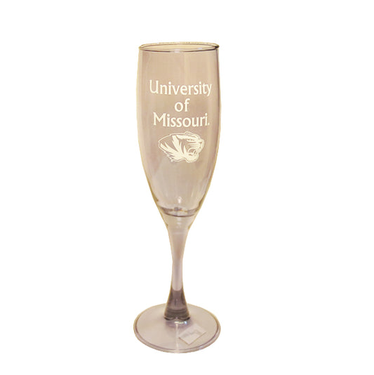 Univ. of Missouri Fluted Champane Glass