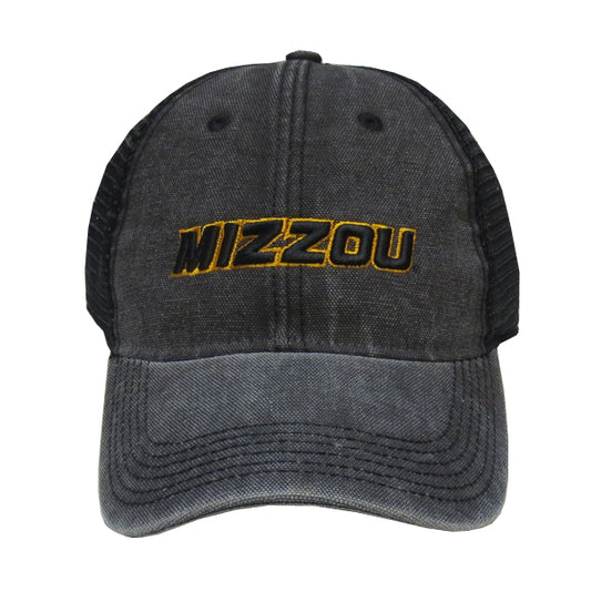 Mizzou Washed Black Trucker Cap