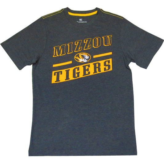 Slant Mizzou Tigers Charcoal Tee