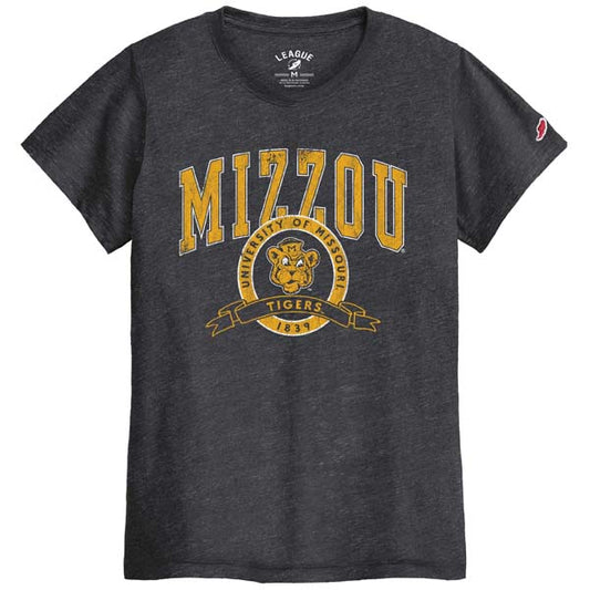 Ladies Dark Grey Mizzou Sailor Tiger Tee