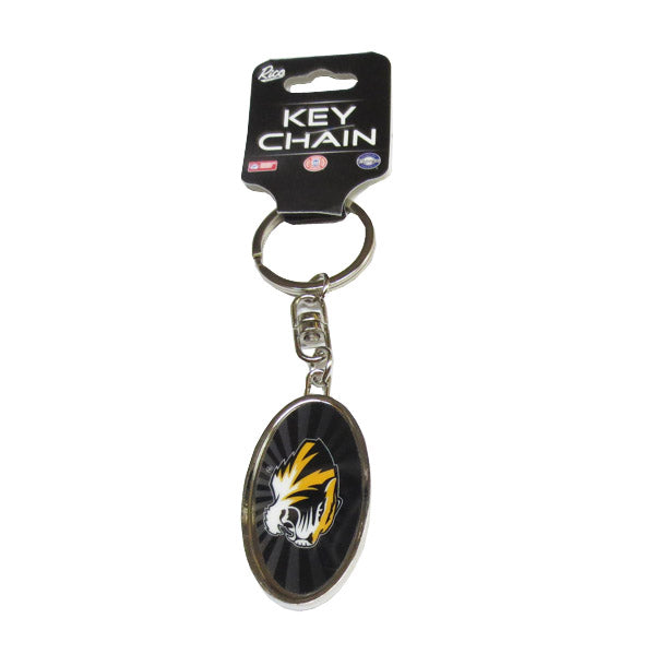 Oval Tiger Head/MIZZOU Black Keychain