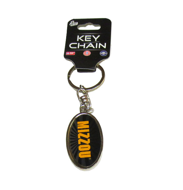 Oval Tiger Head/MIZZOU Black Keychain