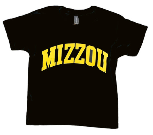 Youth Black Arched Mizzou Tee