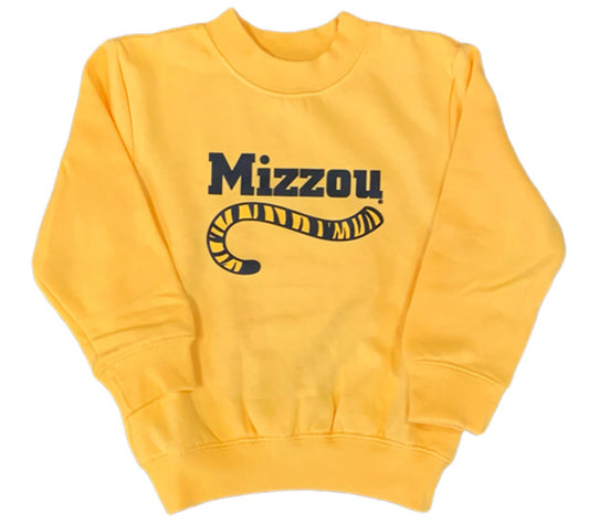 Toddler Gold Mizzou Tiger Tail Crewneck Sweatshirt