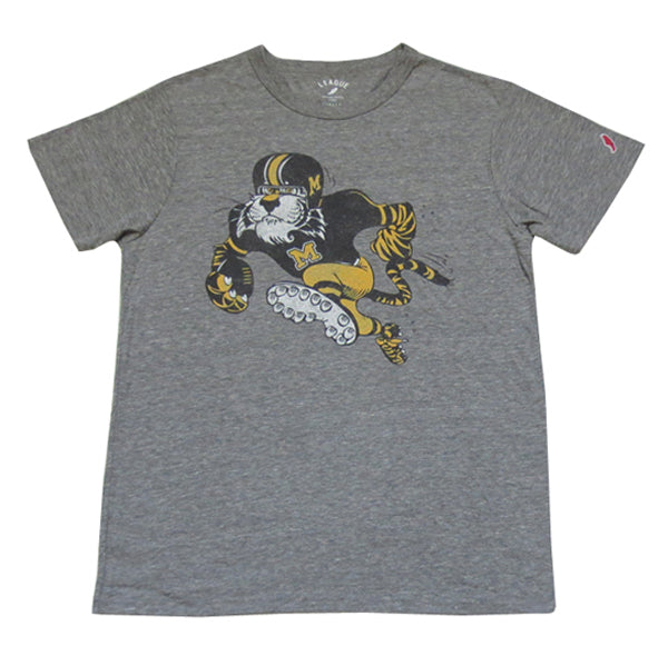 Youth Vintage Football Tiger Dark Grey Tee