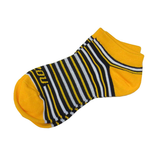 Ladies Mizzou Striped Low Cut Socks