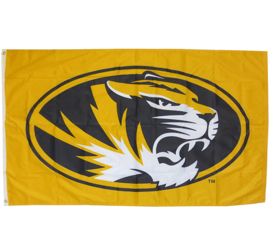 Oval Tiger Head Gold Flag