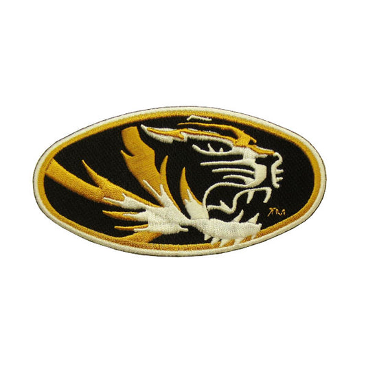 Large Oval Tiger Head Embroidered Patch