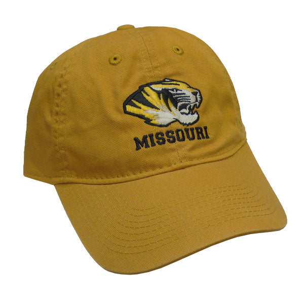 Tiger Head over Missouri Old Gold Cap